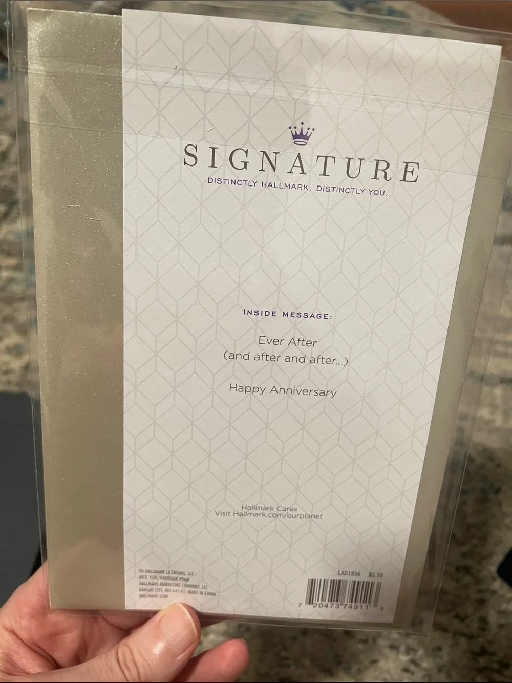 🖤5/$25 new hallmark greeting card silver envelope crystal glitter